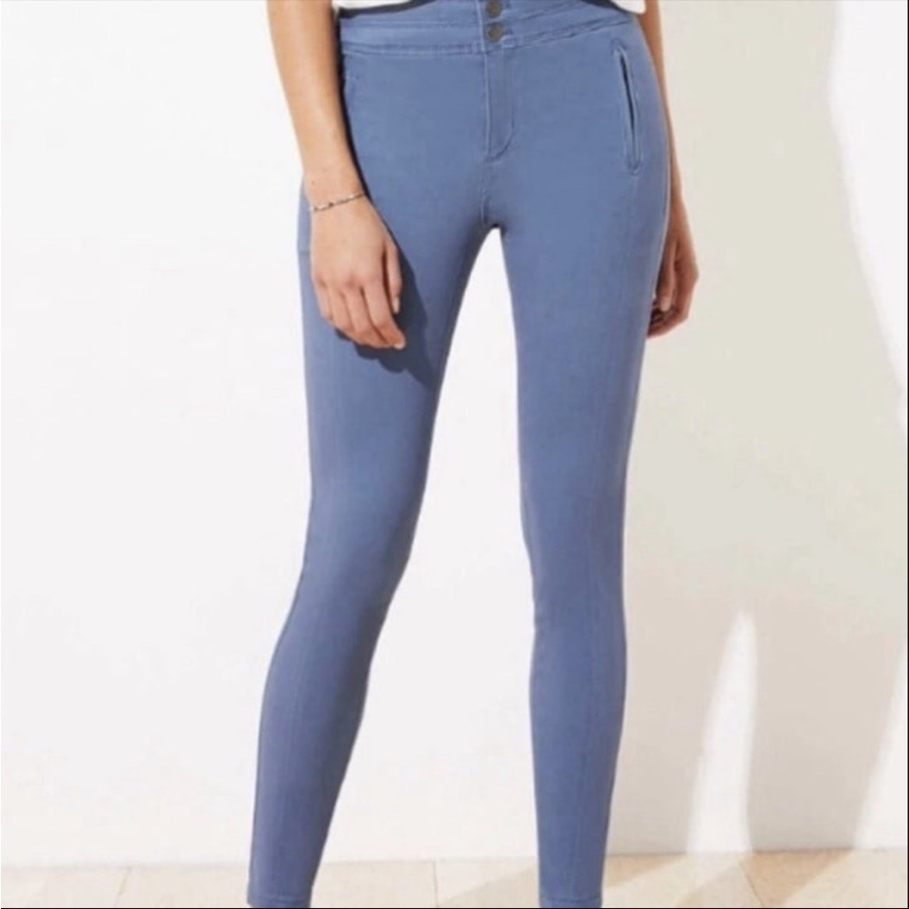 LOFT Women's Petite High Waist Skinny Sateen Pants - Moody Blue - Size 28P/6P